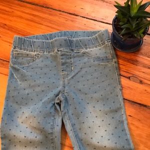 NWOT Heart Print Girls Jeggings